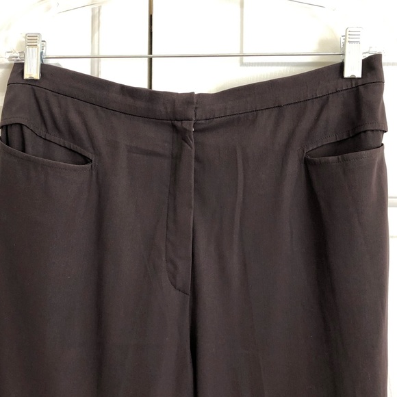 Jil Sander Wool Wide Leg Pants Brown Size 42 - Picture 2 of 6